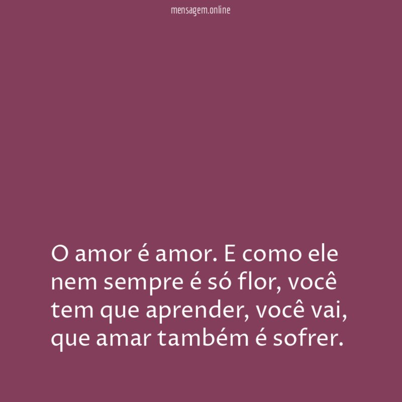 O amor é amor