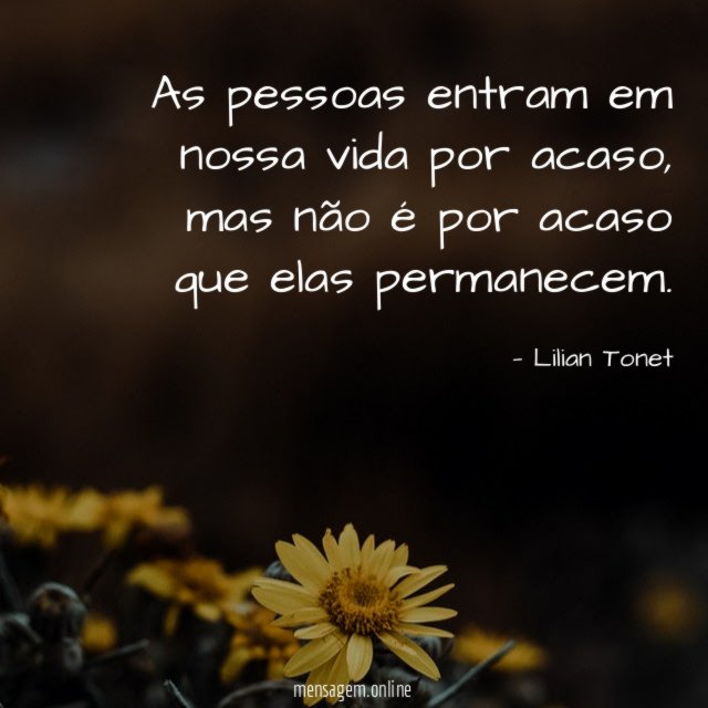 As pessoas entram em nossa vida por acaso