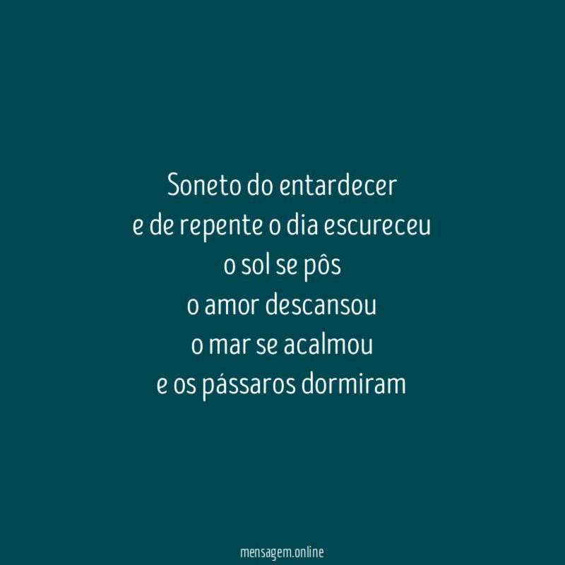soneto do entardecer