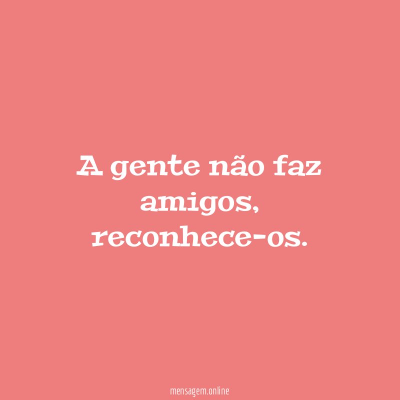 A gente não faz amigos