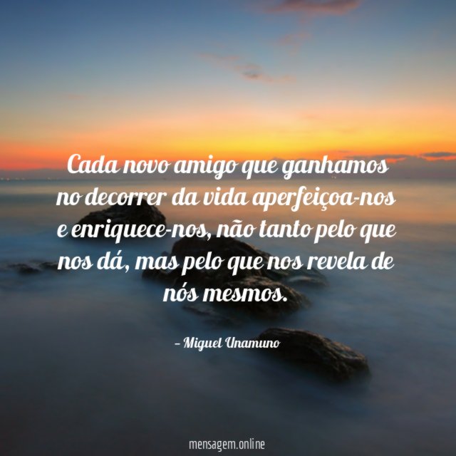 Cada novo amigo que ganhamos no decorrer da