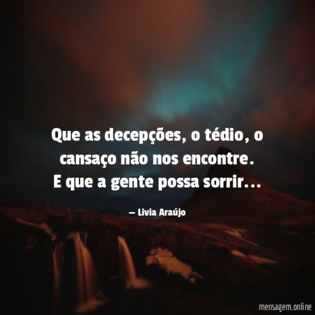 Que as decepções