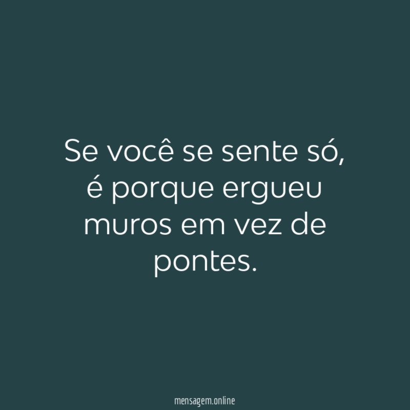 Se você se sente só