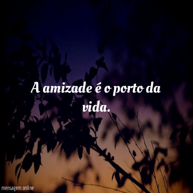 A amizade é o porto da vida