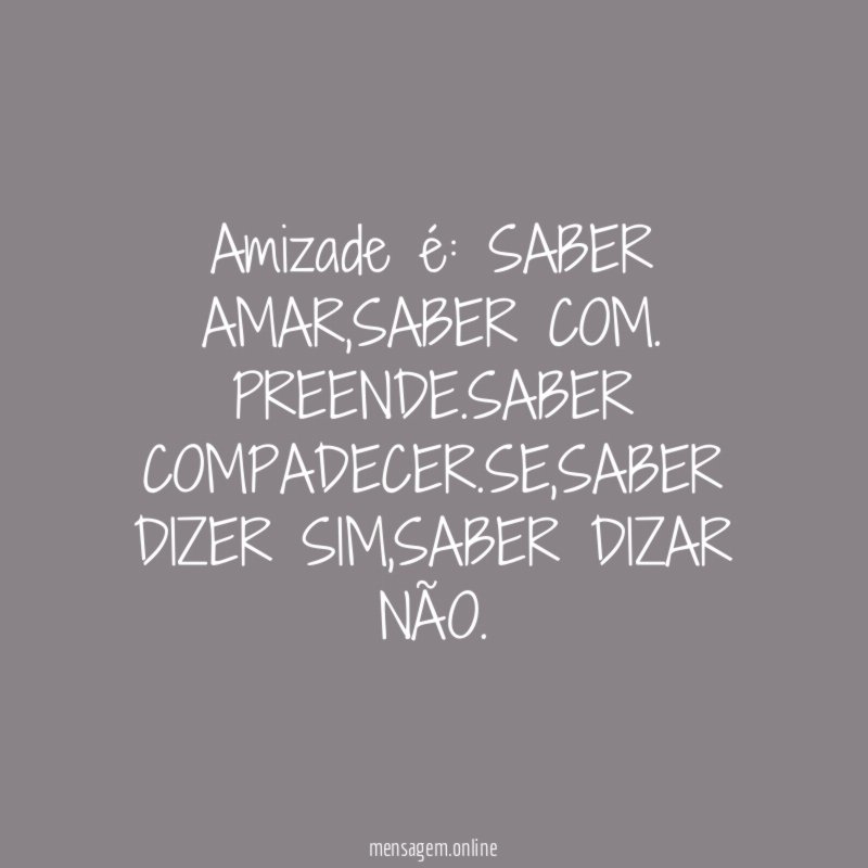 Amizade é