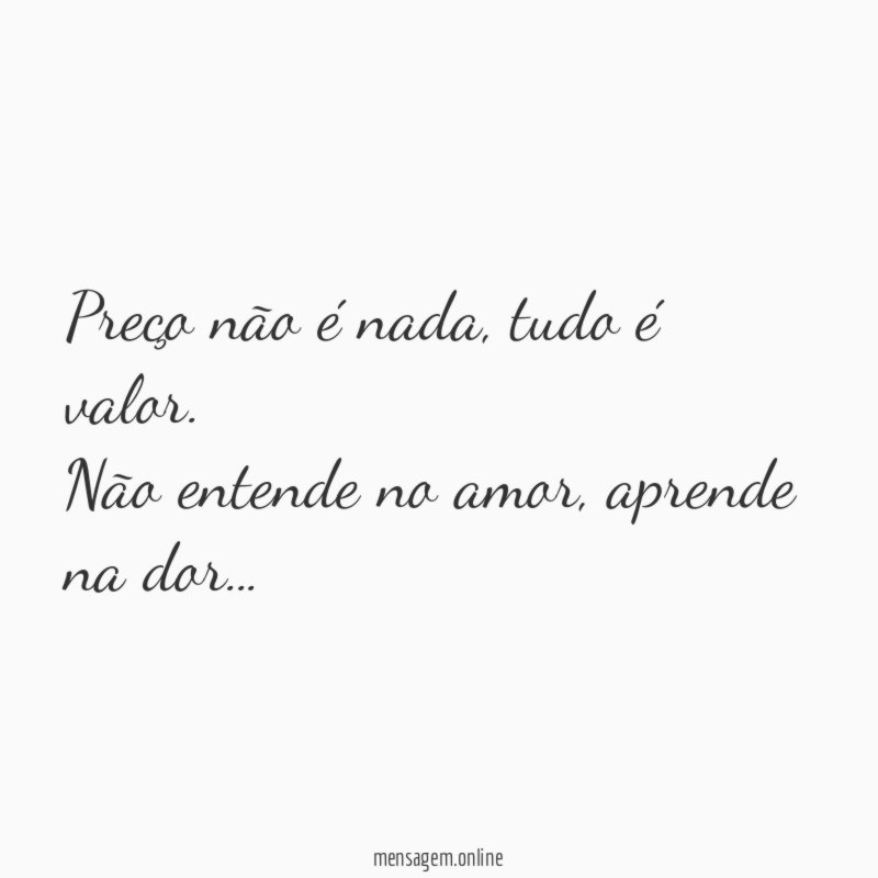 Preço não é nada