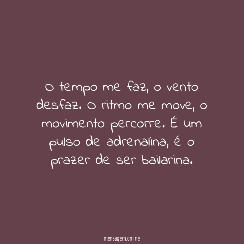 O tempo me faz