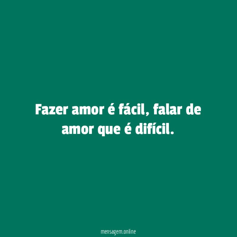Fazer amor é fácil
