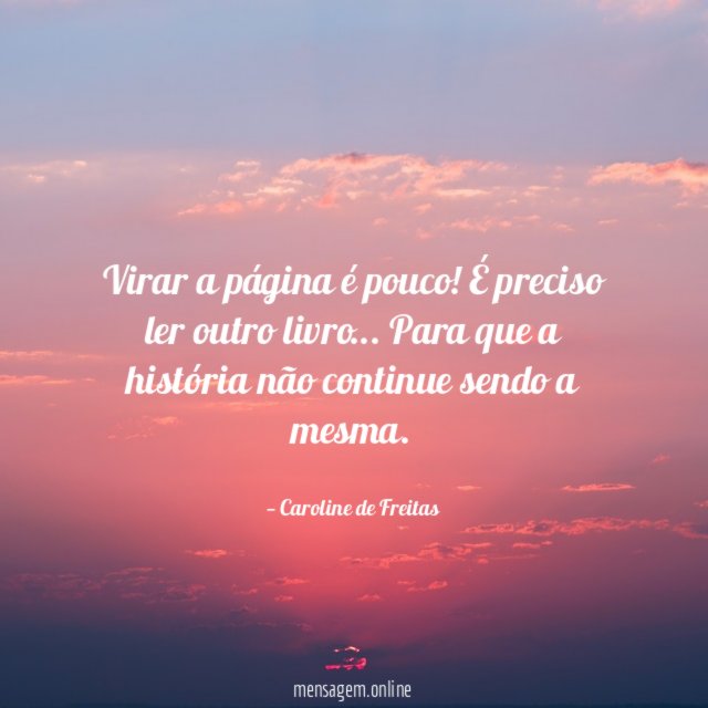 Virar a página é pouco