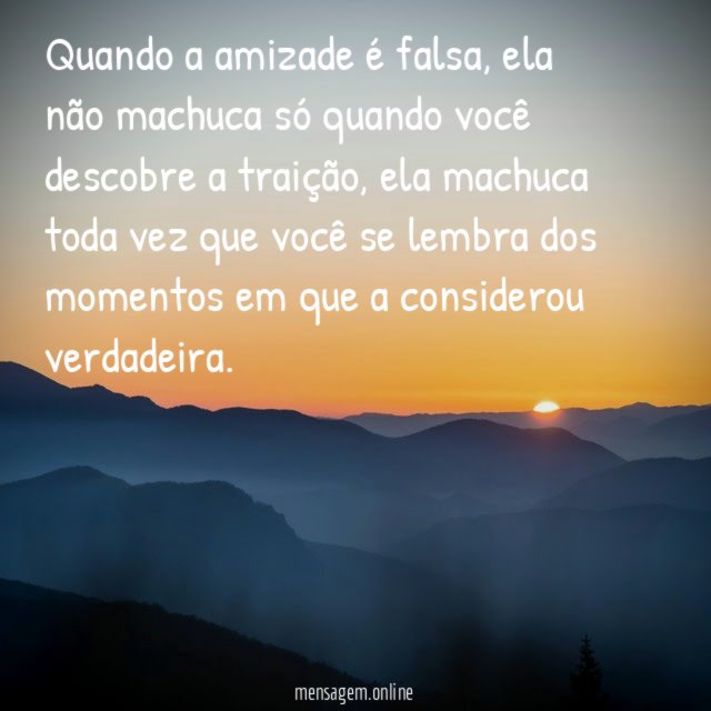 Quando a amizade é falsa