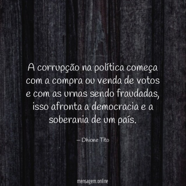 A corrupção na política começa com a compra