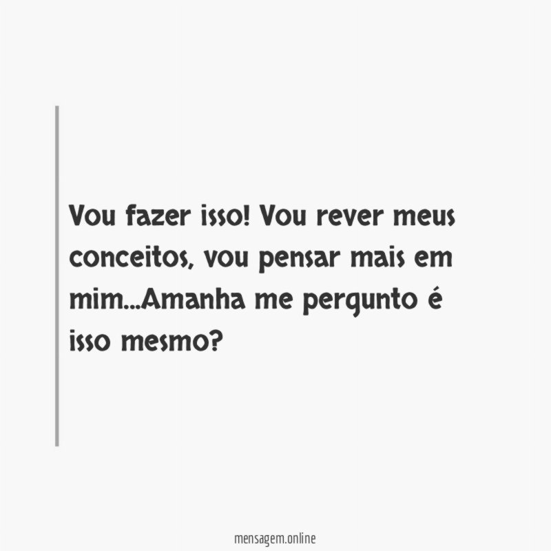 Vou fazer isso