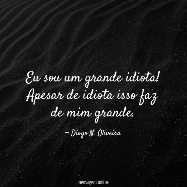 Eu sou um grande idiota