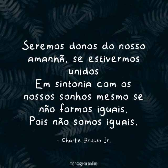 Seremos donos do nosso amanhã