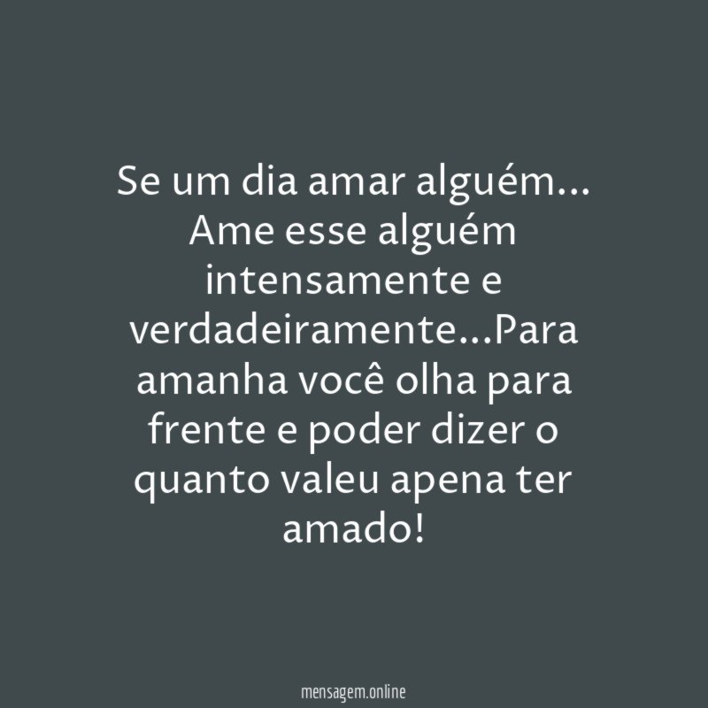 Se um dia amar alguém