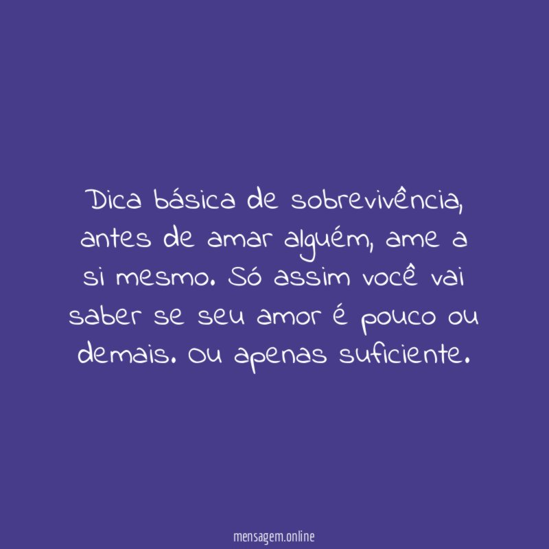 Dica básica de sobrevivência