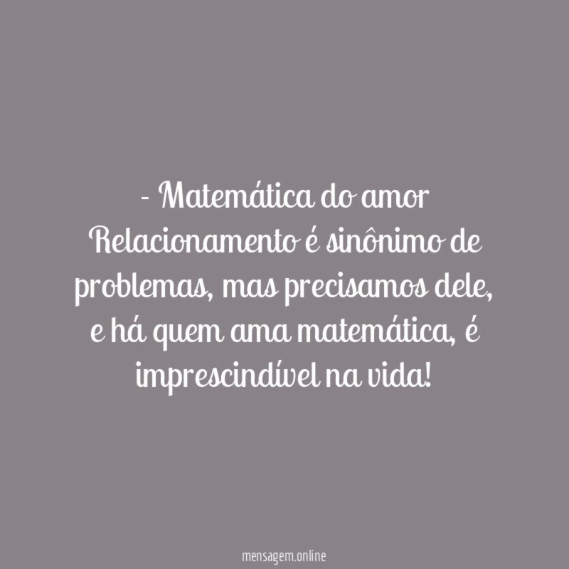 - Matemática do amor