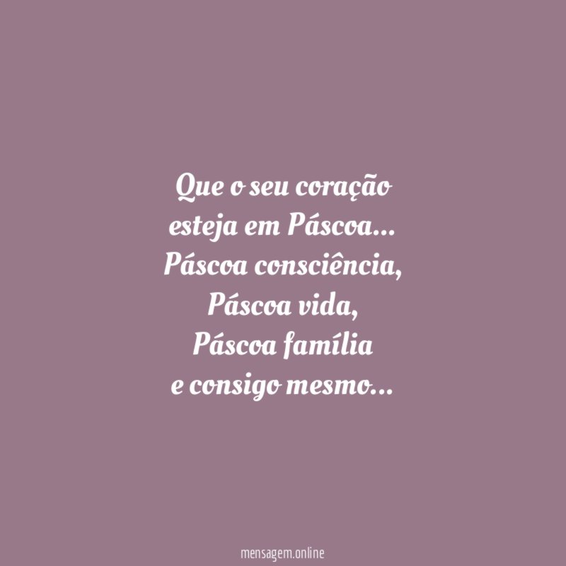 Que o seu coração esteja em Páscoa