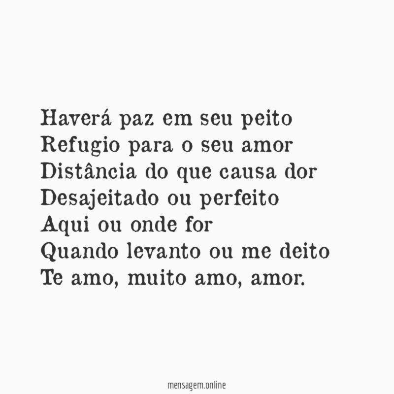 Haverá paz em seu peito Refugio para o seu