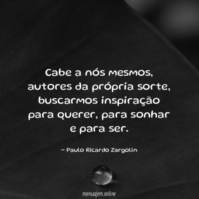 Cabe a nós mesmos
