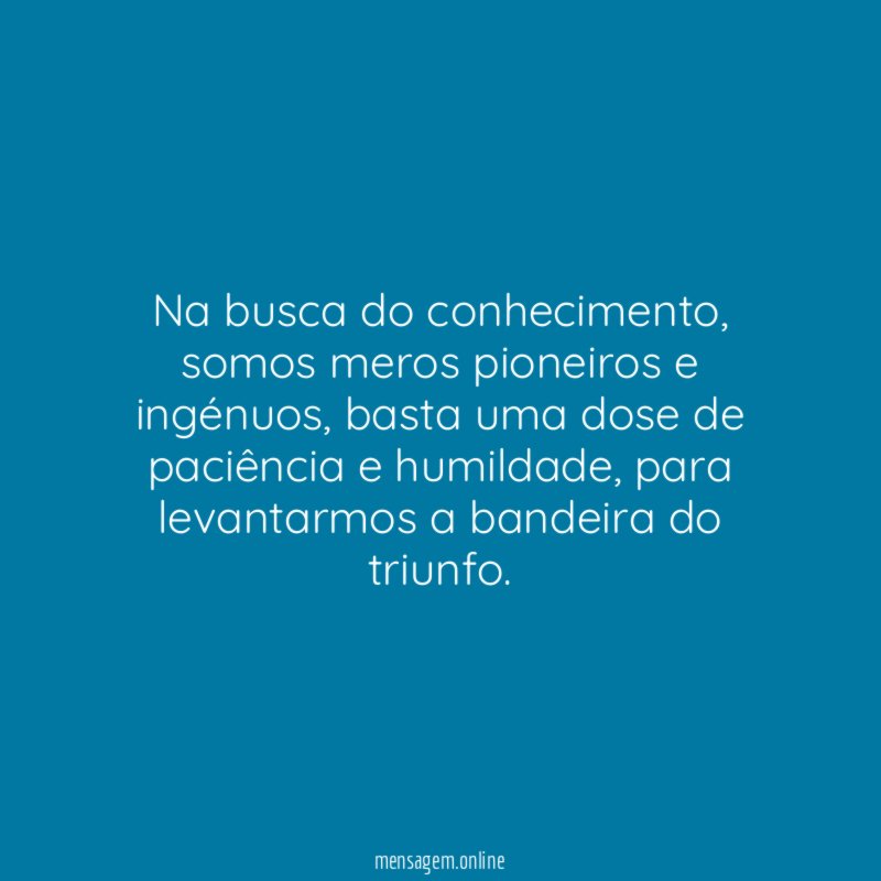 Na busca do conhecimento