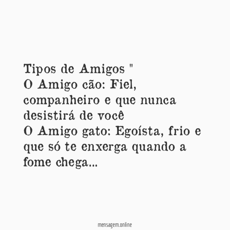" Tipos de Amigos "