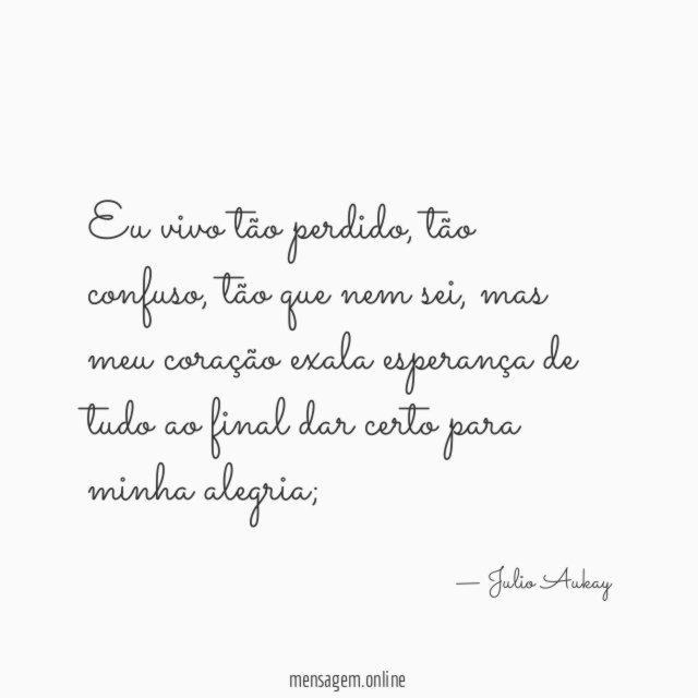 Eu vivo tão perdido