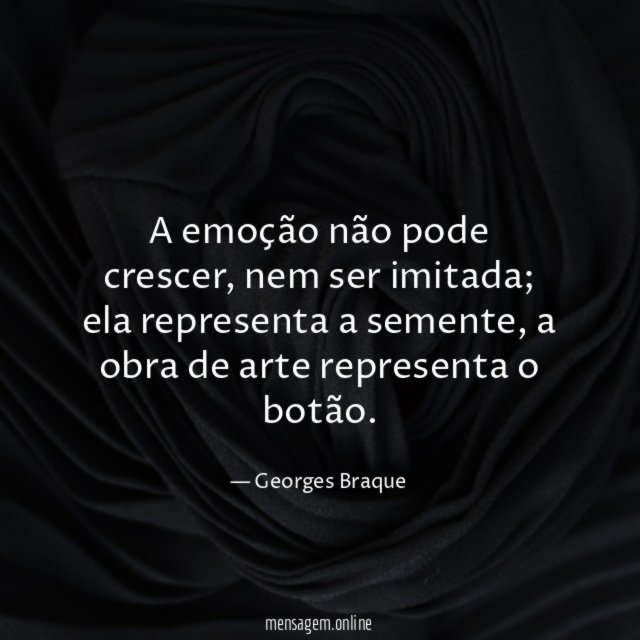 A emoção não pode crescer