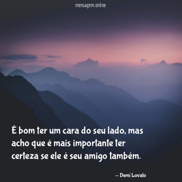É bom ter um cara do seu lado