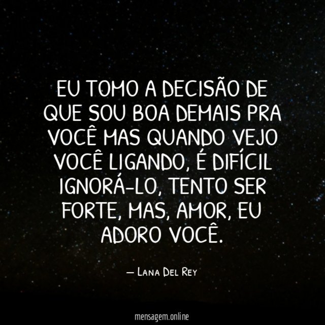 Eu tomo a decisão de que sou boa