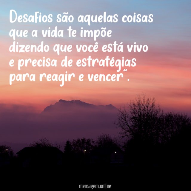Desafios são aquelas coisas que a vida te