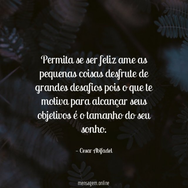 Permita se ser feliz ame as pequenas coisas
