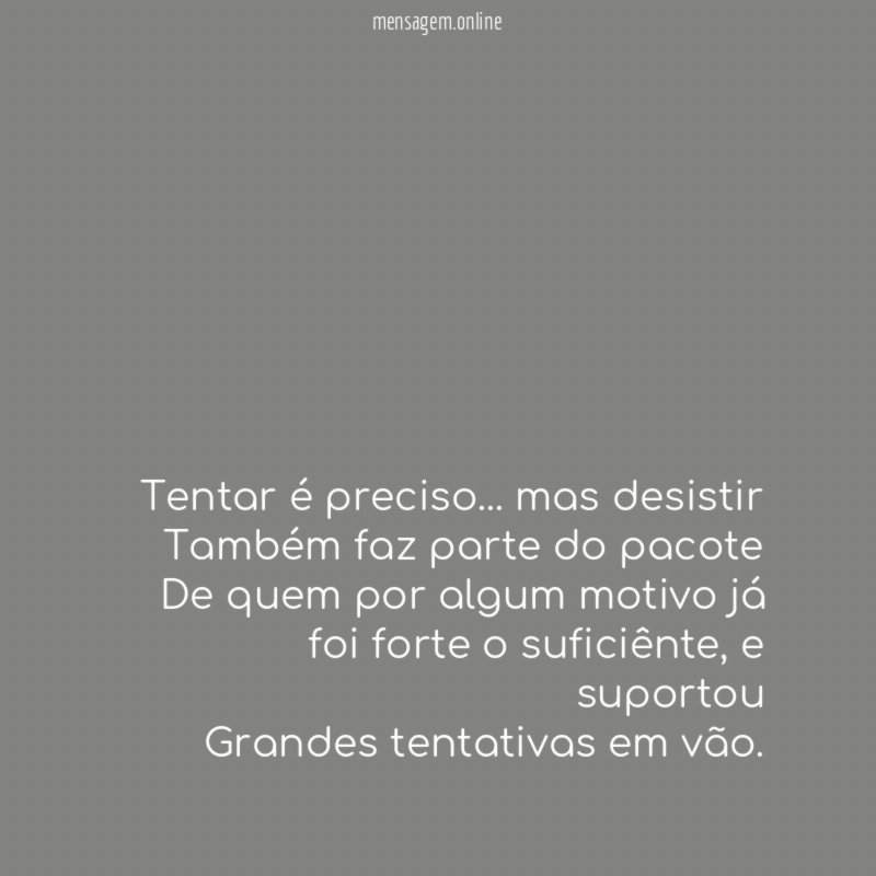 Tentar é preciso