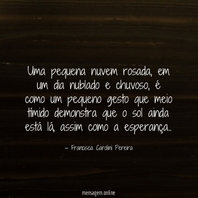 Uma pequena nuvem rosada