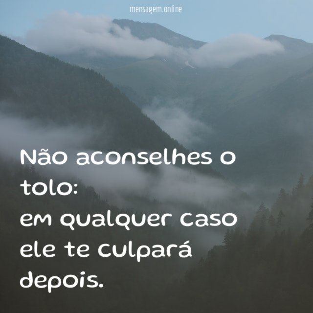 Não aconselhes o tolo