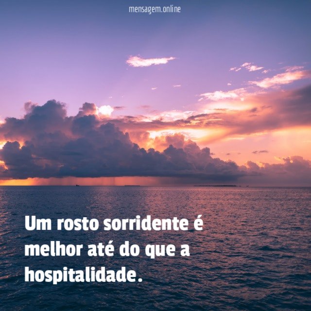 Um rosto sorridente é melhor até do que a hospitalidade
