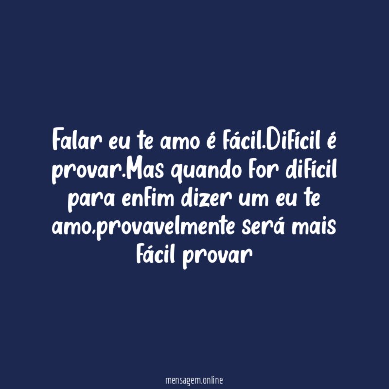 Falar eu te amo é fácil
