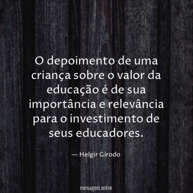 O depoimento de uma criança sobre o valor