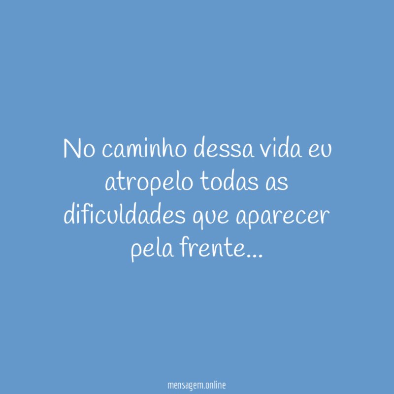 No caminho dessa vida eu atropelo todas as