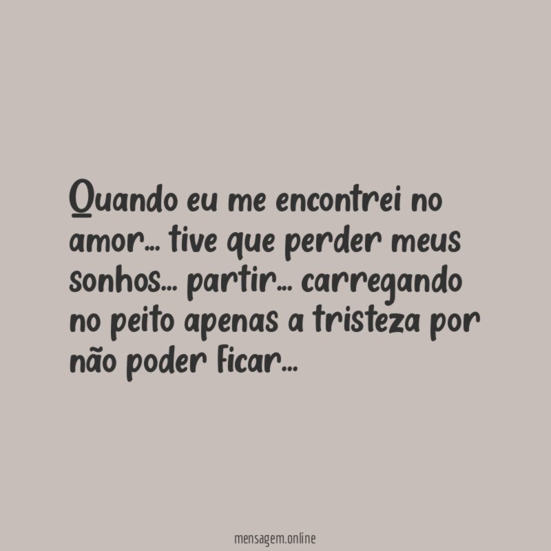 Quando eu me encontrei no amor