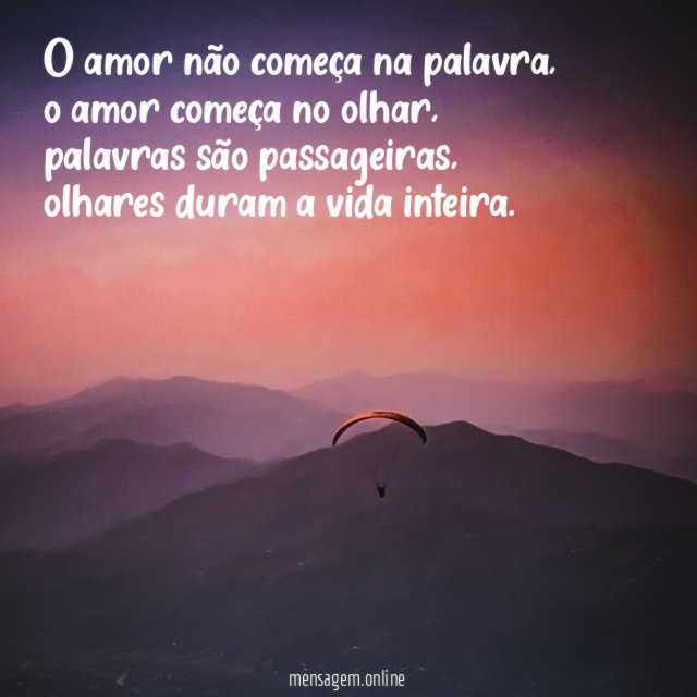O amor não começa na palavra