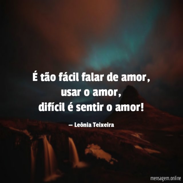 É tão fácil falar de amor