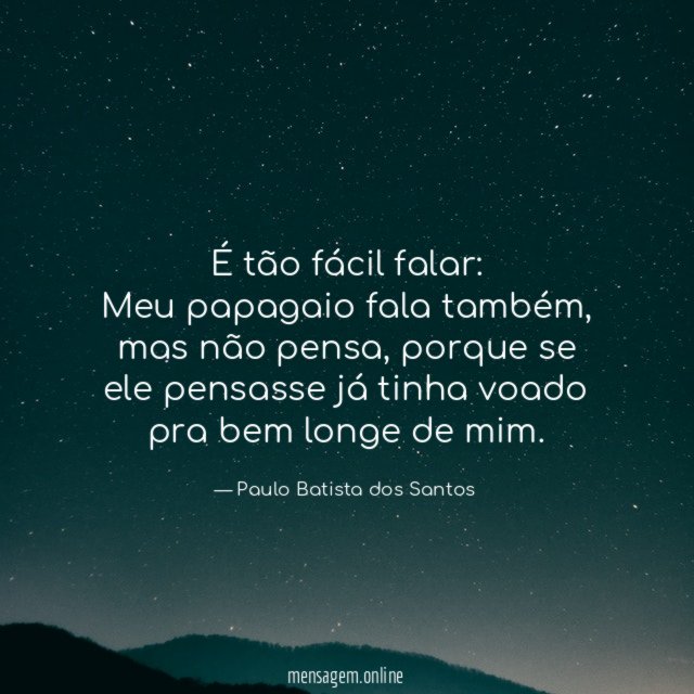 É tão fácil falar