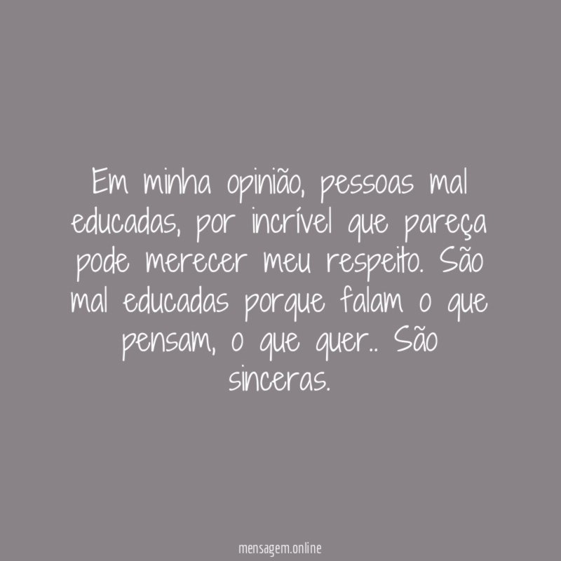 Em minha opinião