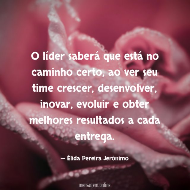 O líder saberá que está no caminho certo