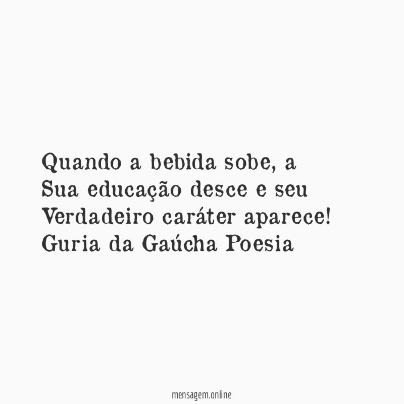 Quando a bebida sobe