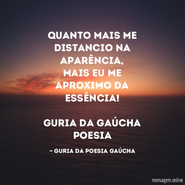 Quanto mais me distancio na aparência
