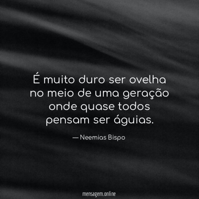 É muito duro ser ovelha no meio de