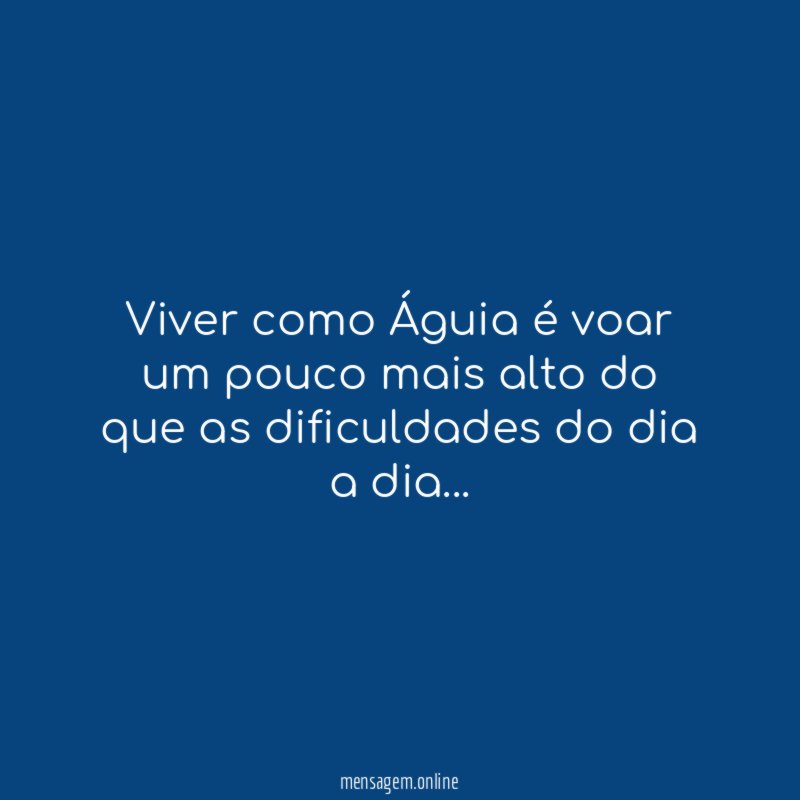 Viver como Águia é voar um pouco