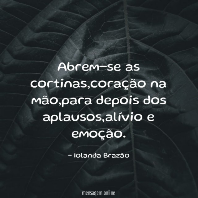 Abrem-se as cortinas